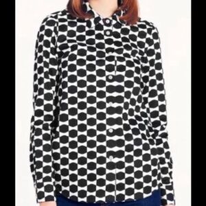 Kate Spade Black & White Checkered button down shirt. Pink accents. Size 2